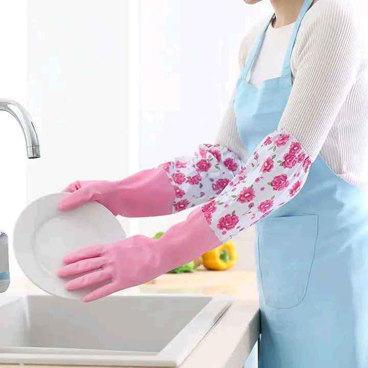 🧤সিলিকন কিচেন গ্লাভস🔰বড় সাইজ - Kitchen Silicon Long Hand Gloves