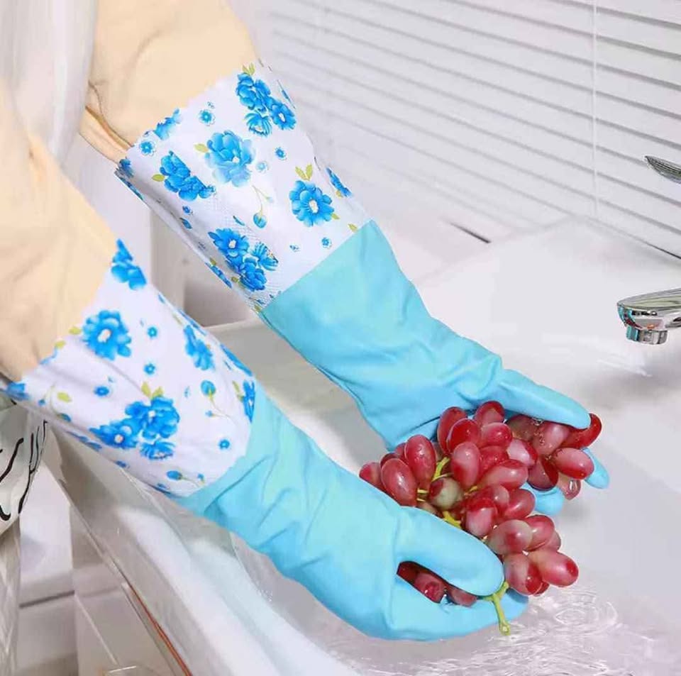 🧤সিলিকন কিচেন গ্লাভস🔰বড় সাইজ - Kitchen Silicon Long Hand Gloves